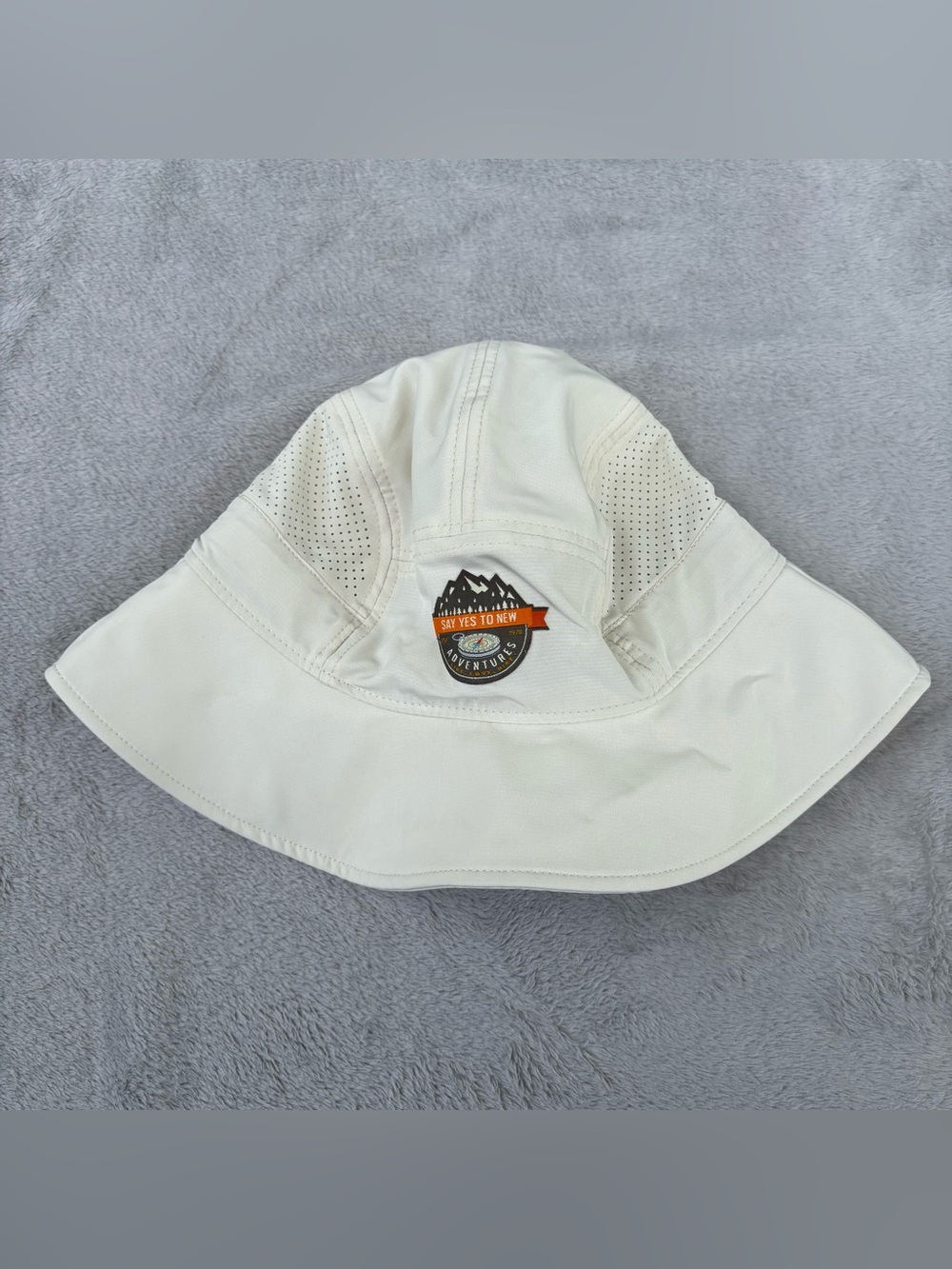 “Say Yes to New Adventures” Safari Sun hat Wider Brim One Size Off White Beige